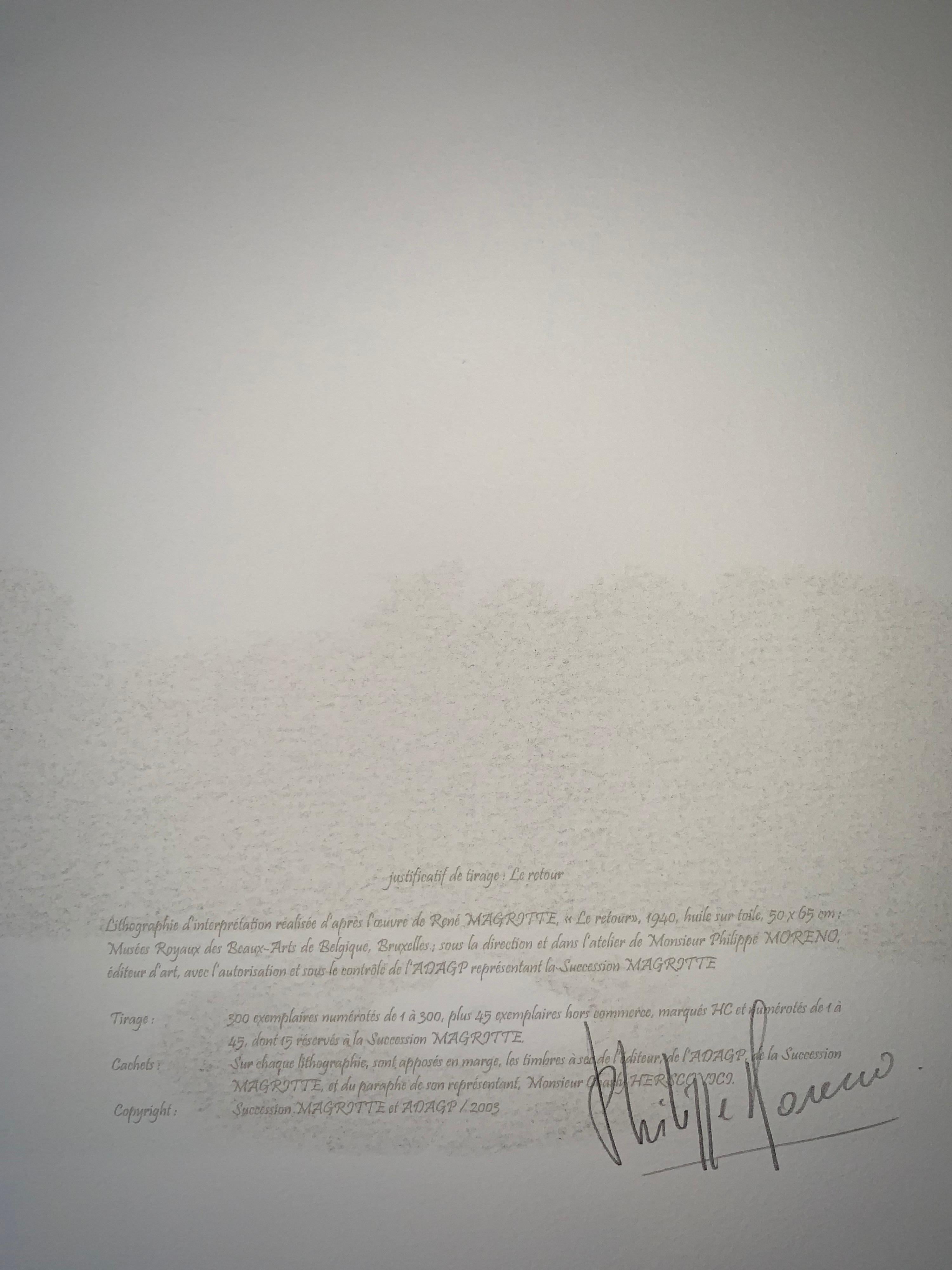 Le Retour - Siglo XX, Surrealista, Litografía, Grabado figurativo en venta 1