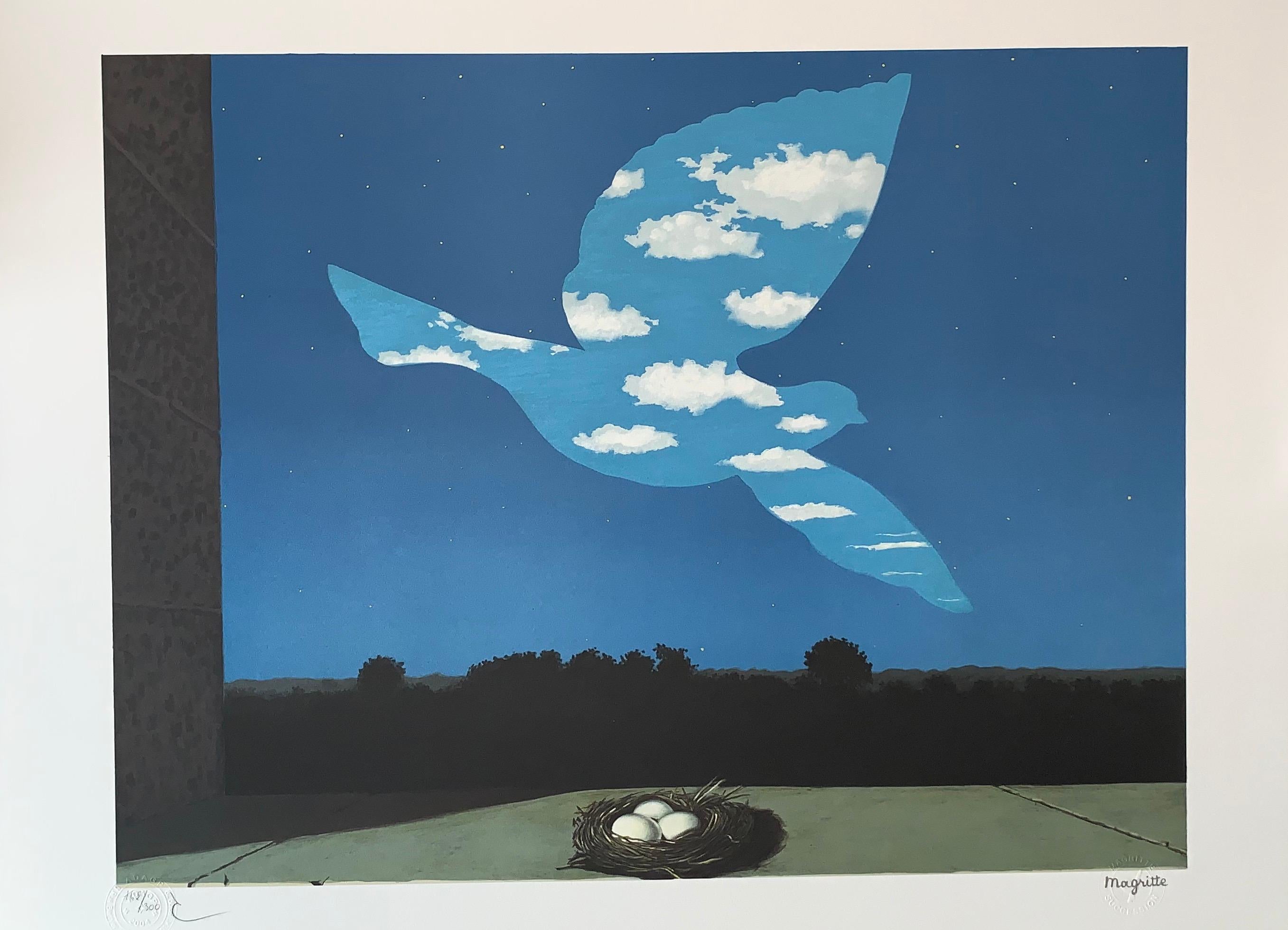 Le Retour - 20ème siècle, surréaliste, lithographie, impression figurative - Surréalisme Print par (after) René Magritte