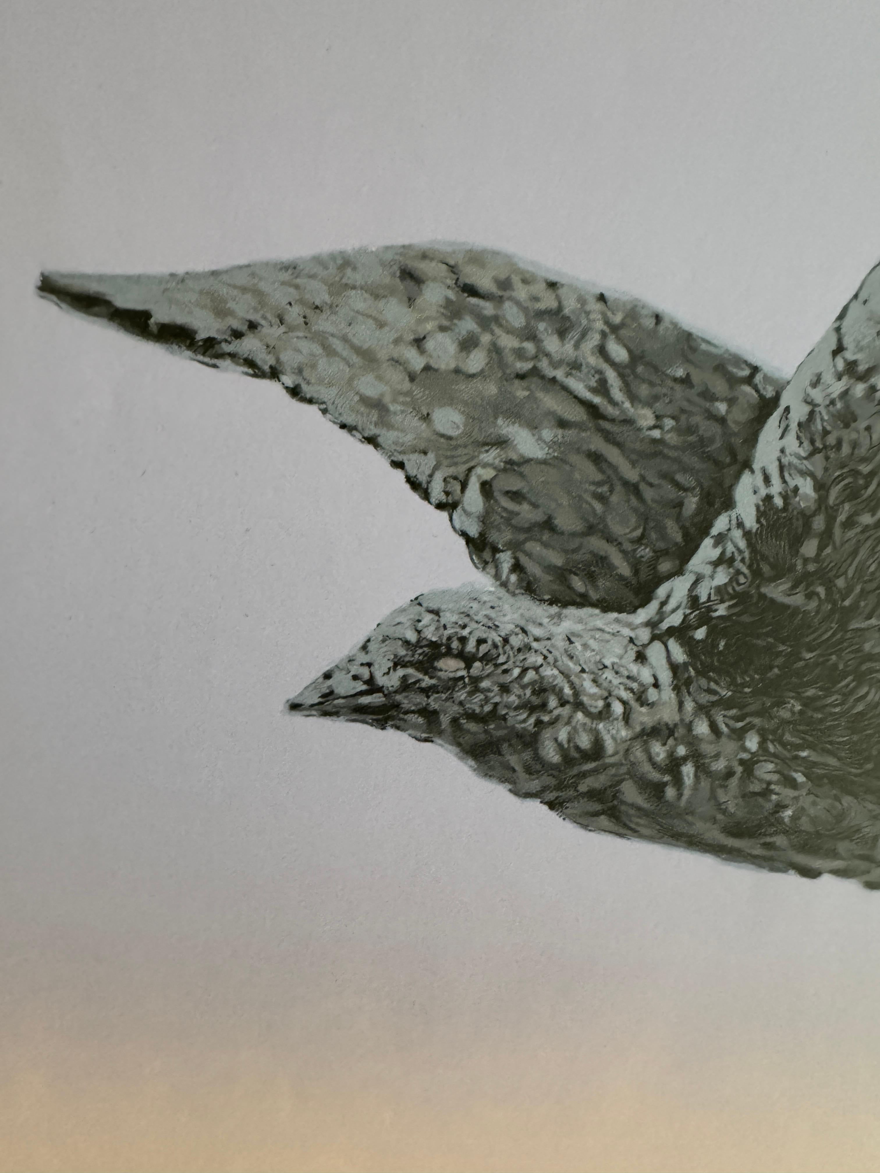 Este raro y hermoso cartel litográfico se creó para una exposición de la obra de René Magritte en el Museo de Arte Moderno de Nueva York en 1965. El cuadro era  reproducido por el famoso maestro impresor Henri Deschamps del Estudio Mourlot y