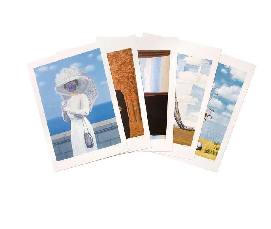 Portfolio IV 20 Lithografien des 20. Jahrhunderts, Surrealistisch, figürlicher Druck, Magritte (Rot), Figurative Print, von (after) René Magritte