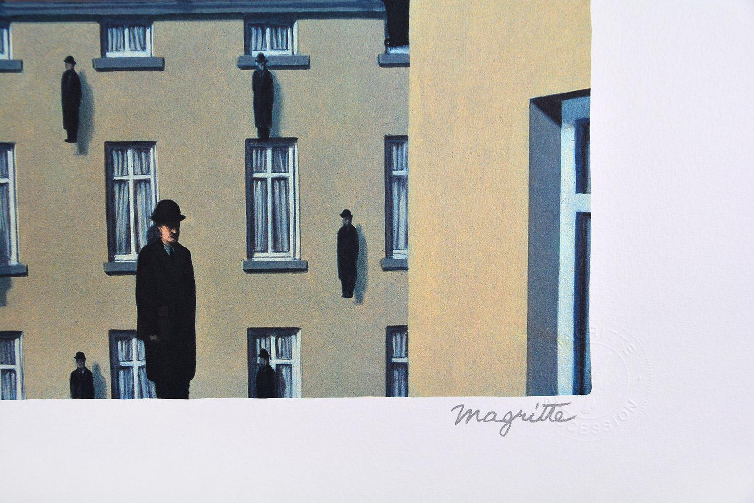 RENÉ MAGRITTE - GOLCONDE, 1953 Limited edition Lithograph - Surrealism - Blue Figurative Print by (after) René Magritte