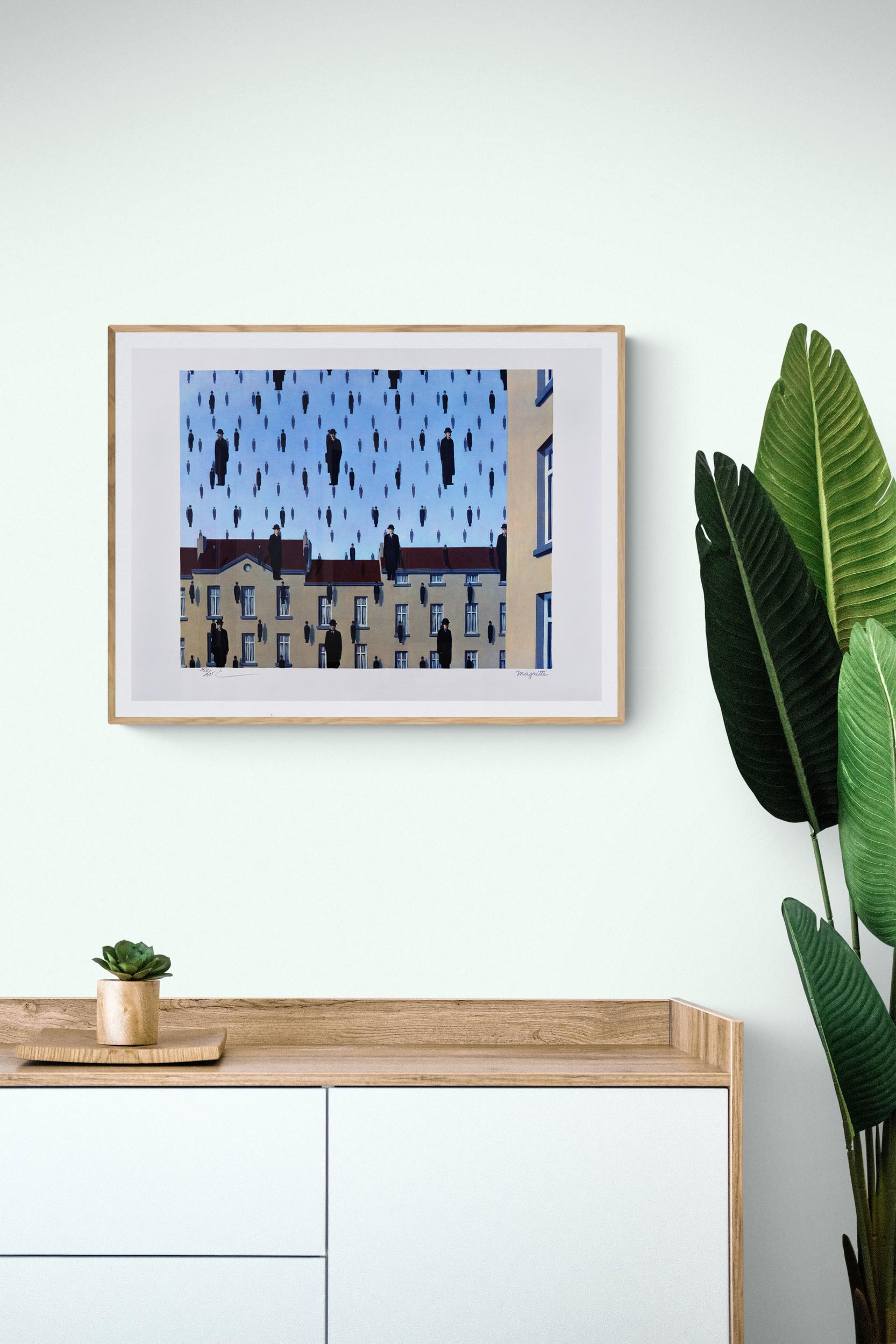 RENÉ MAGRITTE - GOLCONDE, 1953 Limited edition Lithograph - Surrealism For Sale 4