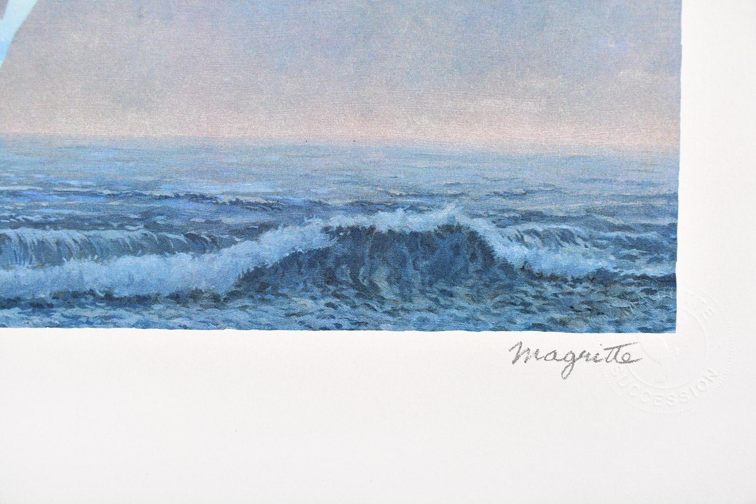 RENÉ MAGRITTE LA GRANDE FAMILLE, 1963 Limited edition Lithograph - Surrealism - Blue Figurative Print by (after) René Magritte