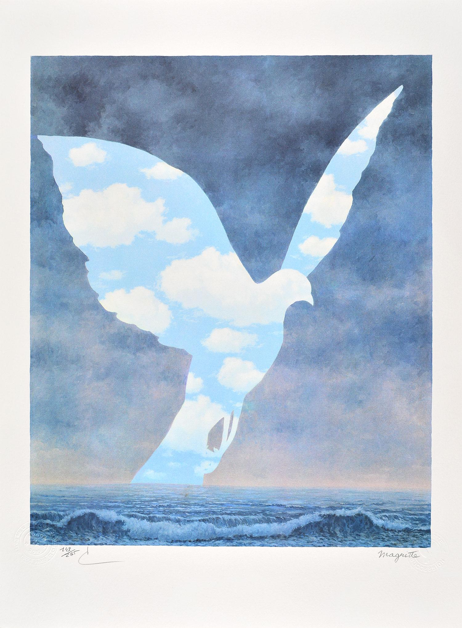 RENÉ MAGRITTE LA GRANDE FAMILLE, 1963 Limited edition Lithograph - Surrealism