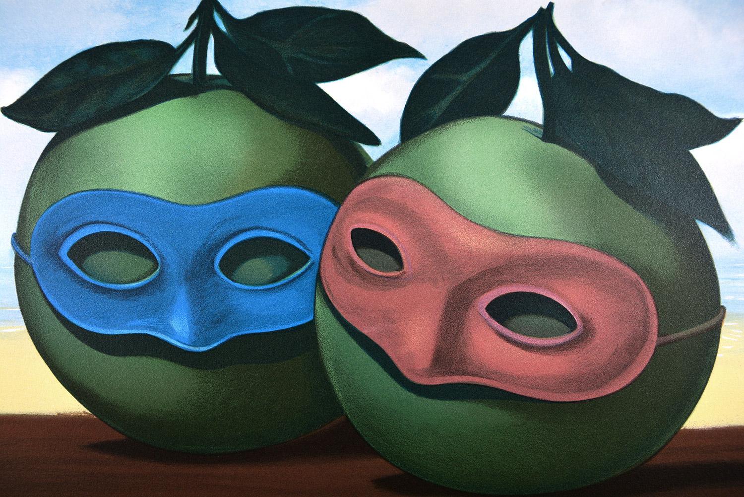 René Magritte - LA VALSE HESITATION. Begrenzter Surrealismus Französisch Contemporary (Grau), Figurative Print, von (after) René Magritte