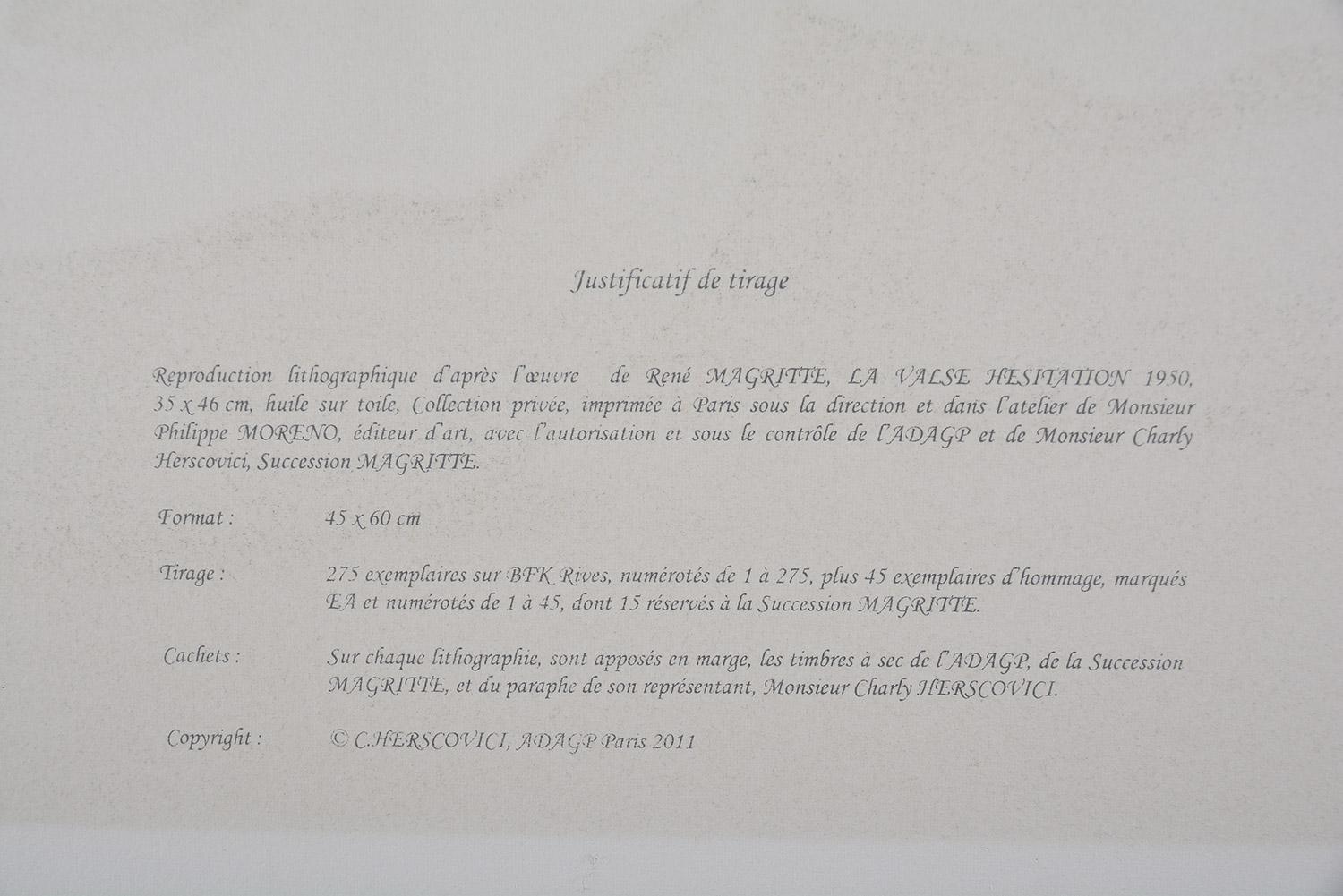 René Magritte - LA VALSE HESITATION. Begrenzter Surrealismus Französisch Contemporary im Angebot 2