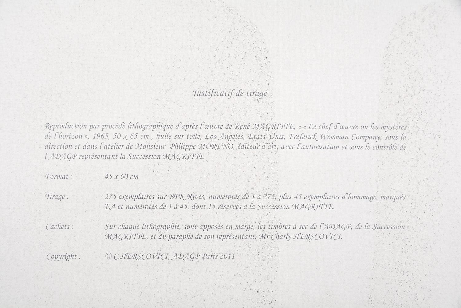 René Magritte - LE CHEF D'OEUVRE OU... Limited Surrealism French Contemporary en vente 3