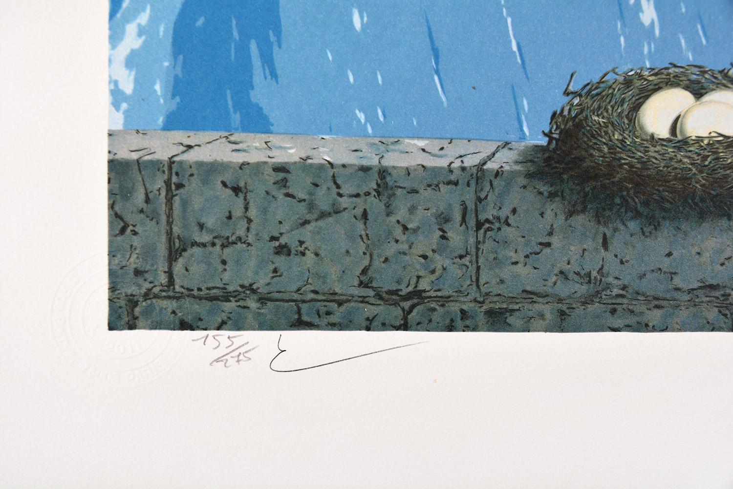 René Magritte - LE DOMAINE D'ARNHEIM, 1962 (THE DOMAIN OF ARNHEIM)
Date of creation: 2010
Medium: Lithograph on BFK Rives Paper
Edition number: 155/275
Size: 60 x 45 cm
Condition: New, in mint conditions and never framed
Observations: Lithograph on