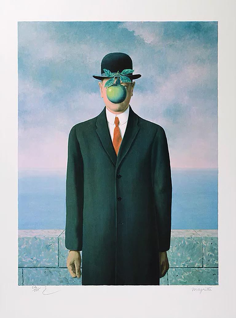 (after) René Magritte Figurative Print - RENÉ MAGRITTE - Le fils de l'homme - Limited ed. Lithograph Surrealism