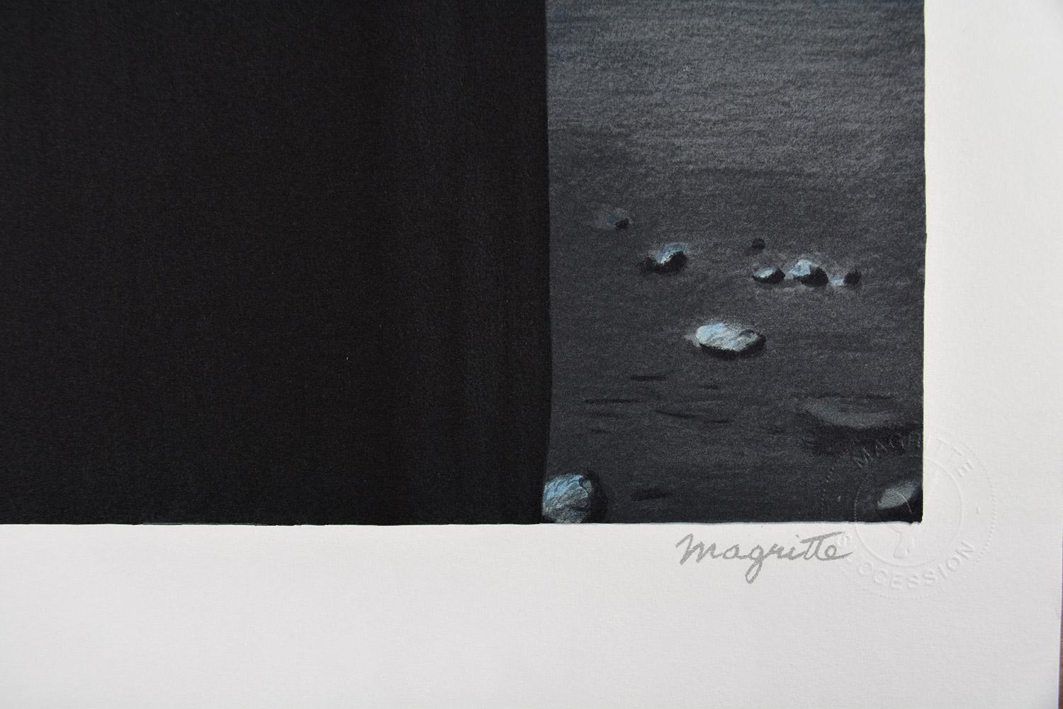 RENÉ MAGRITTE Le Maître d'École -  1955 Limited edition Lithograph - Surrealism - Blue Figurative Print by (after) René Magritte