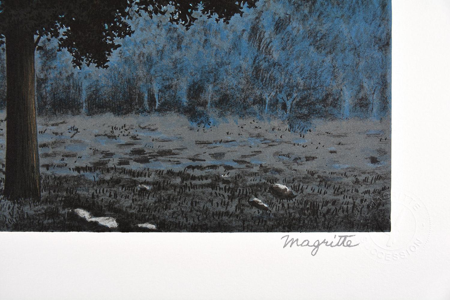 René Magritte - LE SEIZE SEPTEMBRE, 1956
Date de création : 2010
Support : Lithographie sur papier BFK Rives
Numéro d'édition : 147/275
Taille : 60 x 45 cm
Condit : Nouveau, en parfait état et jamais encadré
Observations : Lithographie sur plaque de