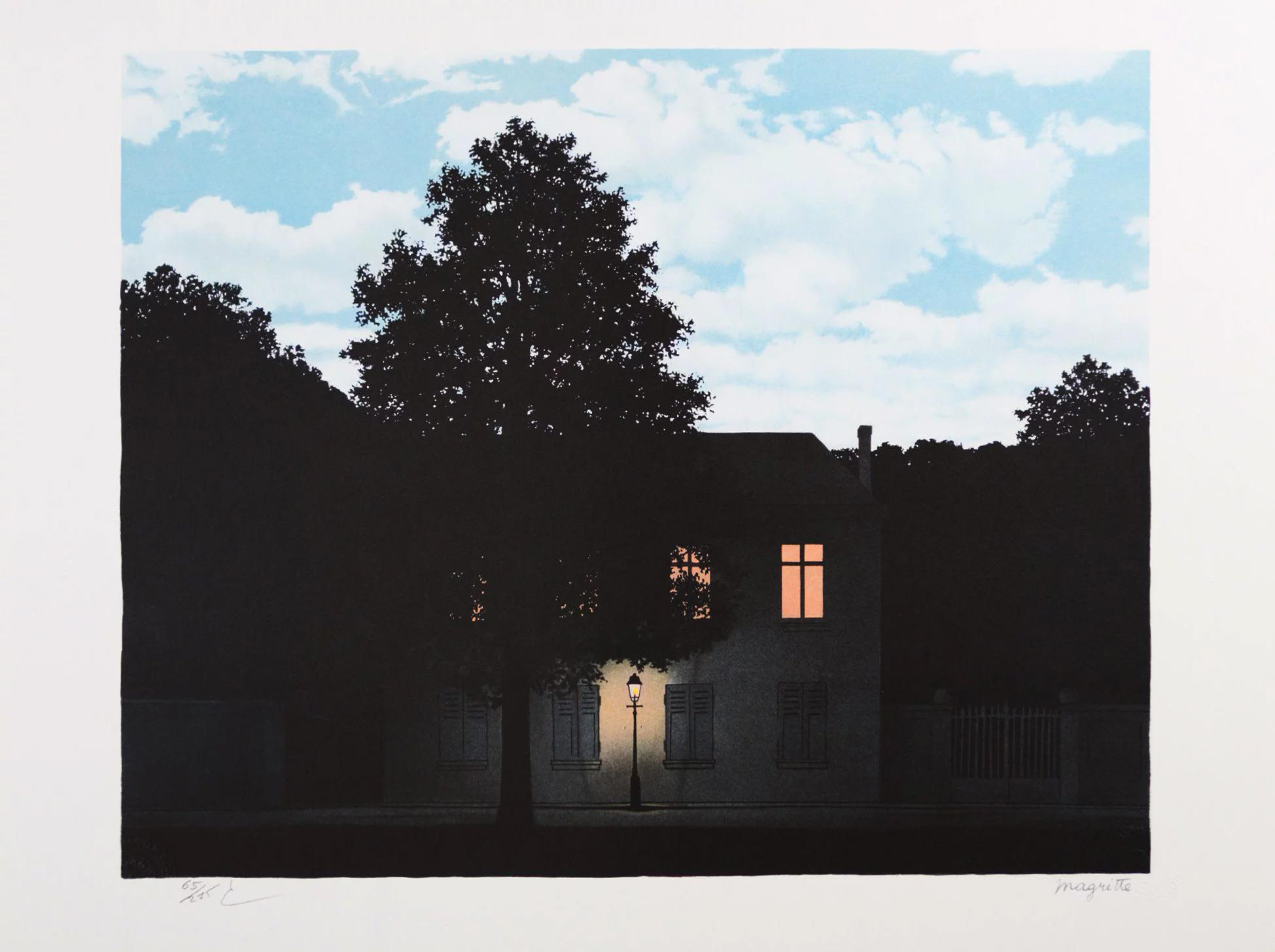 (after) René Magritte Abstract Print - RENÉ MAGRITTE L'empire des lumières Limited edition Lithograph - Surrealism