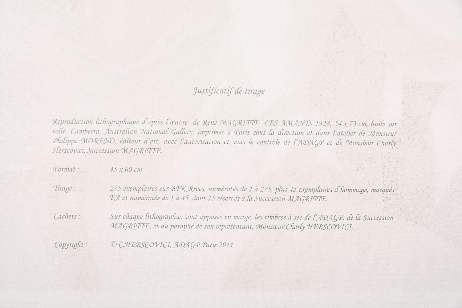 René Magritte - LES AMANTS Limited Surrealism French Art Contemporary 2