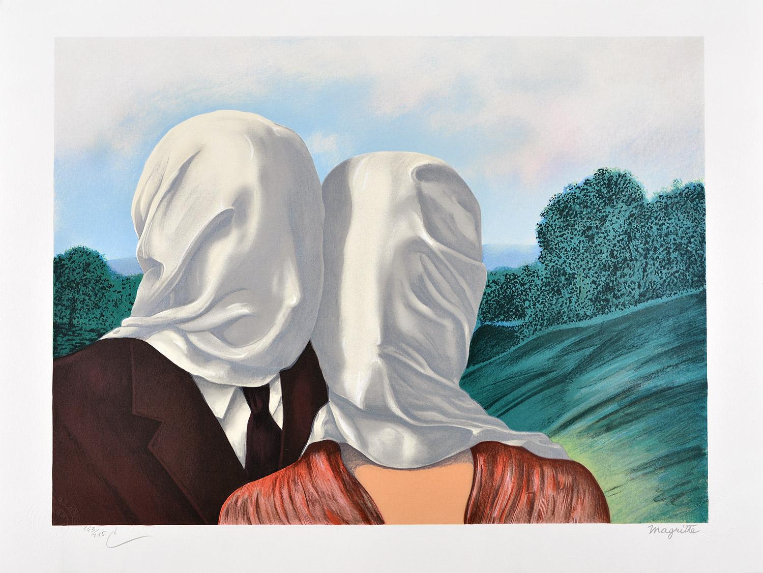 (after) René Magritte Abstract Print - René Magritte - LES AMANTS Limited Surrealism French Art Contemporary