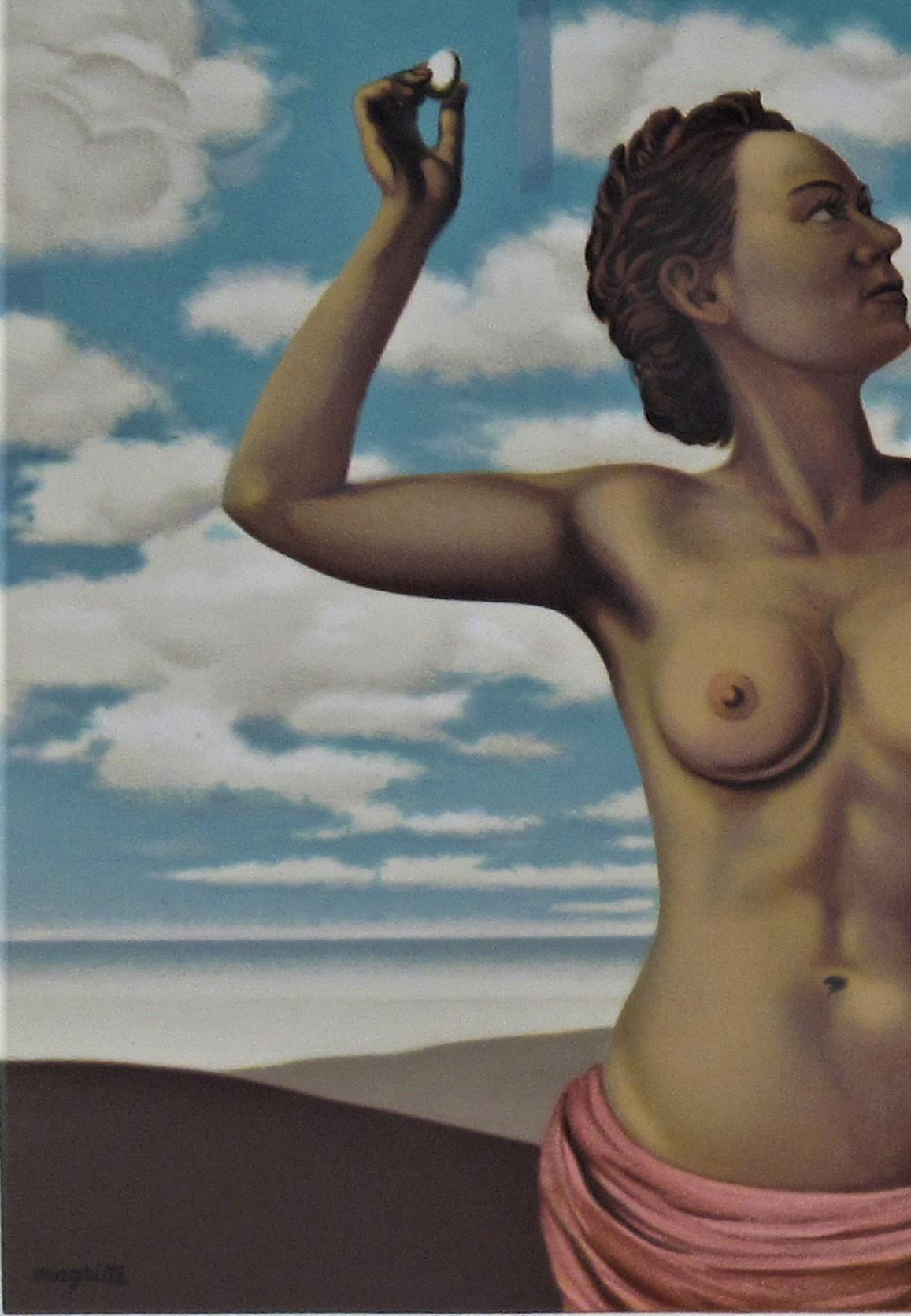 Une Jeune Femme Presente With Grace, de Les Enfants Trouves - Gris Nude Print par (after) René Magritte