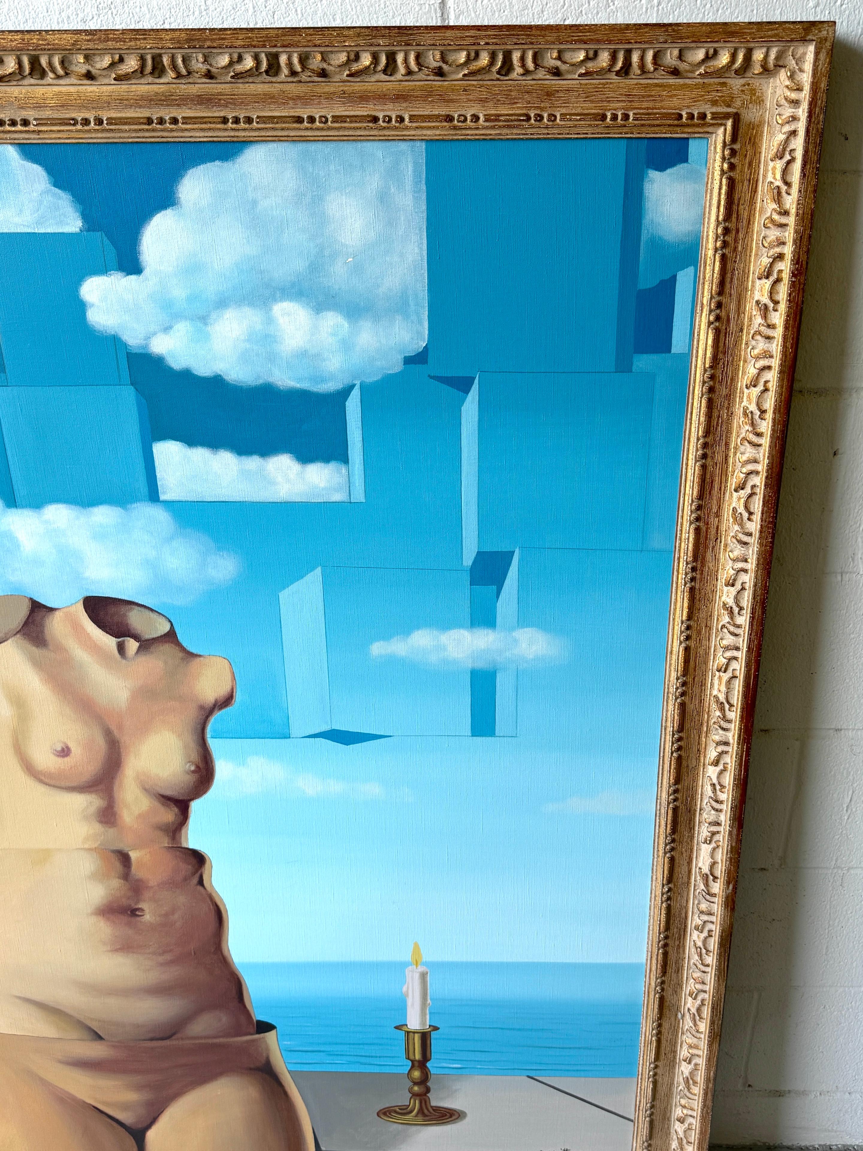 Tela (after) René Magritte's Delusions of Grandeur II, Replica d'epoca olio su tela in vendita
