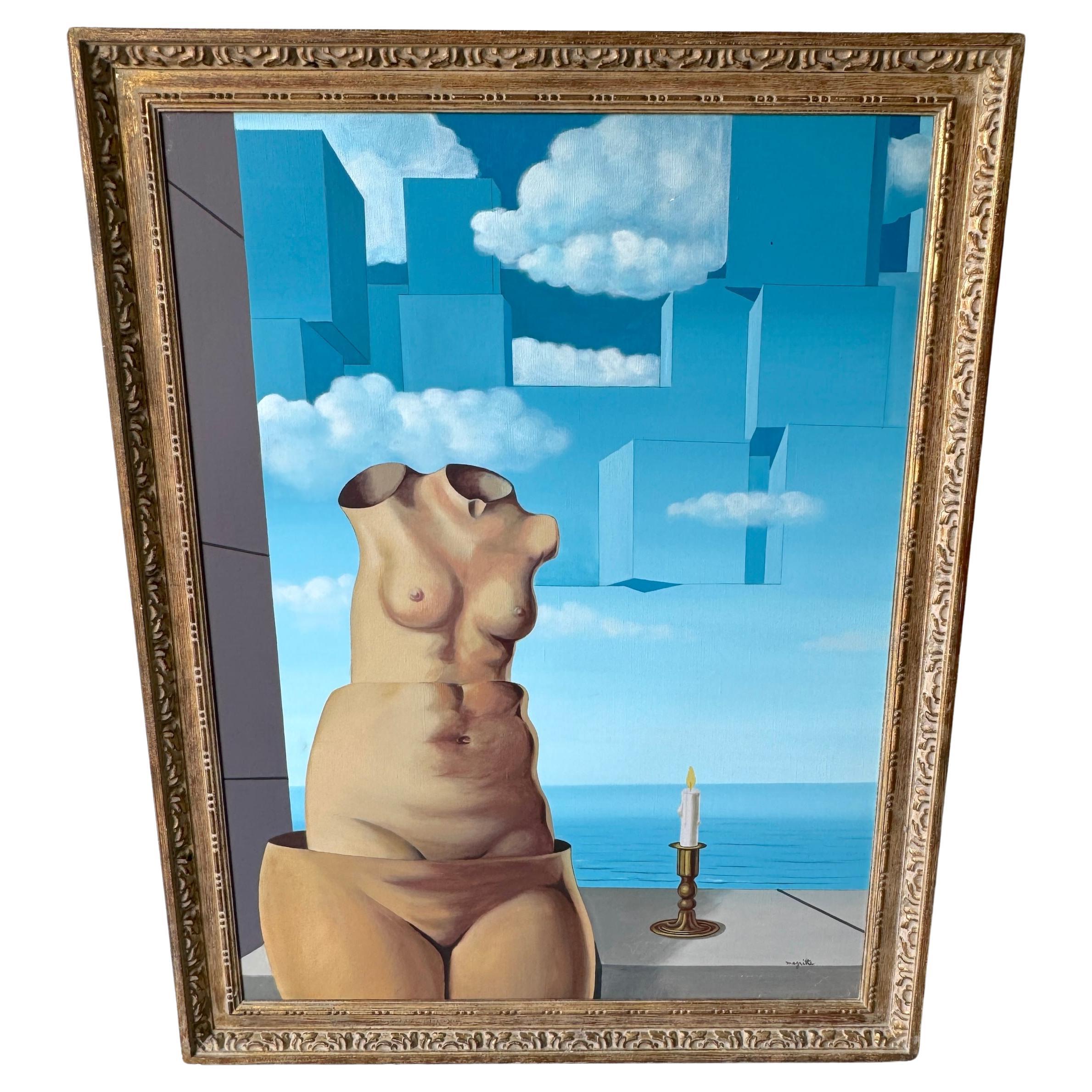 (after) René Magritte's Delusions of Grandeur II, Replica d'epoca olio su tela in vendita