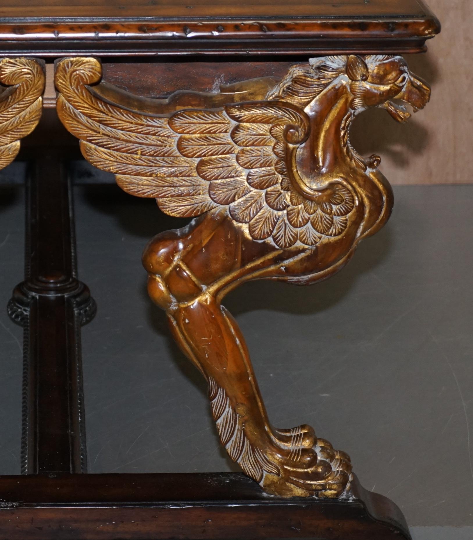 Table d'écriture double face d'après RJ Horner, bois doré Griffon Hardwood en vente 8