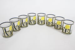 After Robert Indiana Barware "Love" Set of 8 Tennis Theme Glasses, MCM, Cera