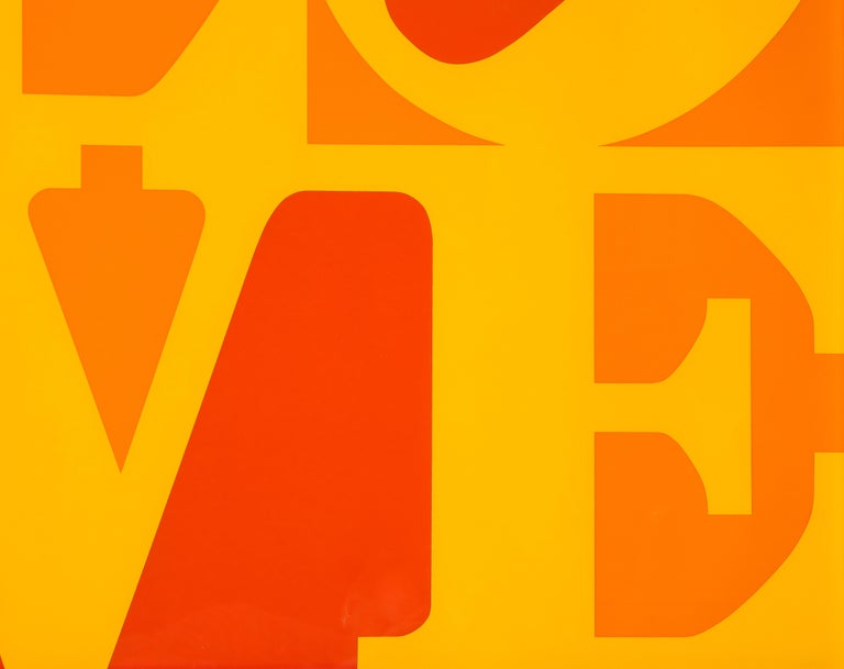 American After Robert Indiana, Golden Love, Screenprint, Serigraph, Yellow, Orange, Red For Sale