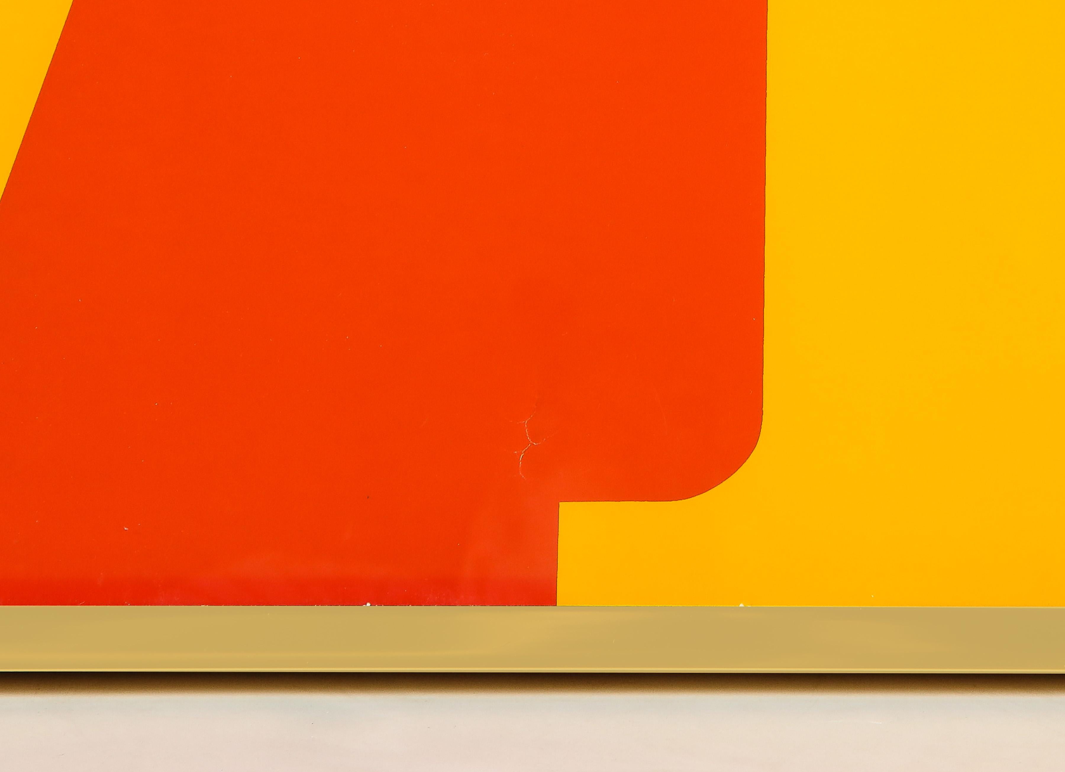 Plexiglas D'après Robert Indiana:: Golden Love:: sérigraphie:: sérigraphie:: jaune:: orange:: rouge en vente