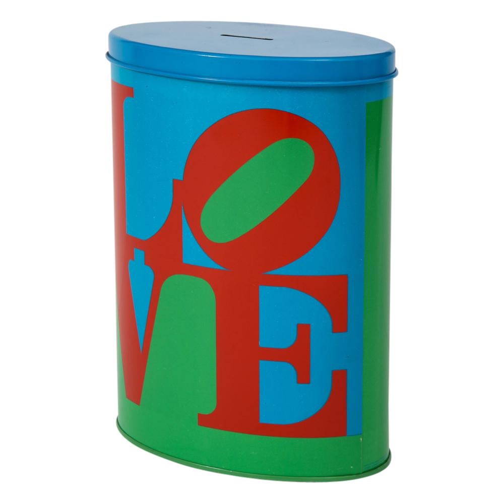 American Pop Art Love Coin Bank, After Robert Indiana, Red, Blue, Green.  For Sale