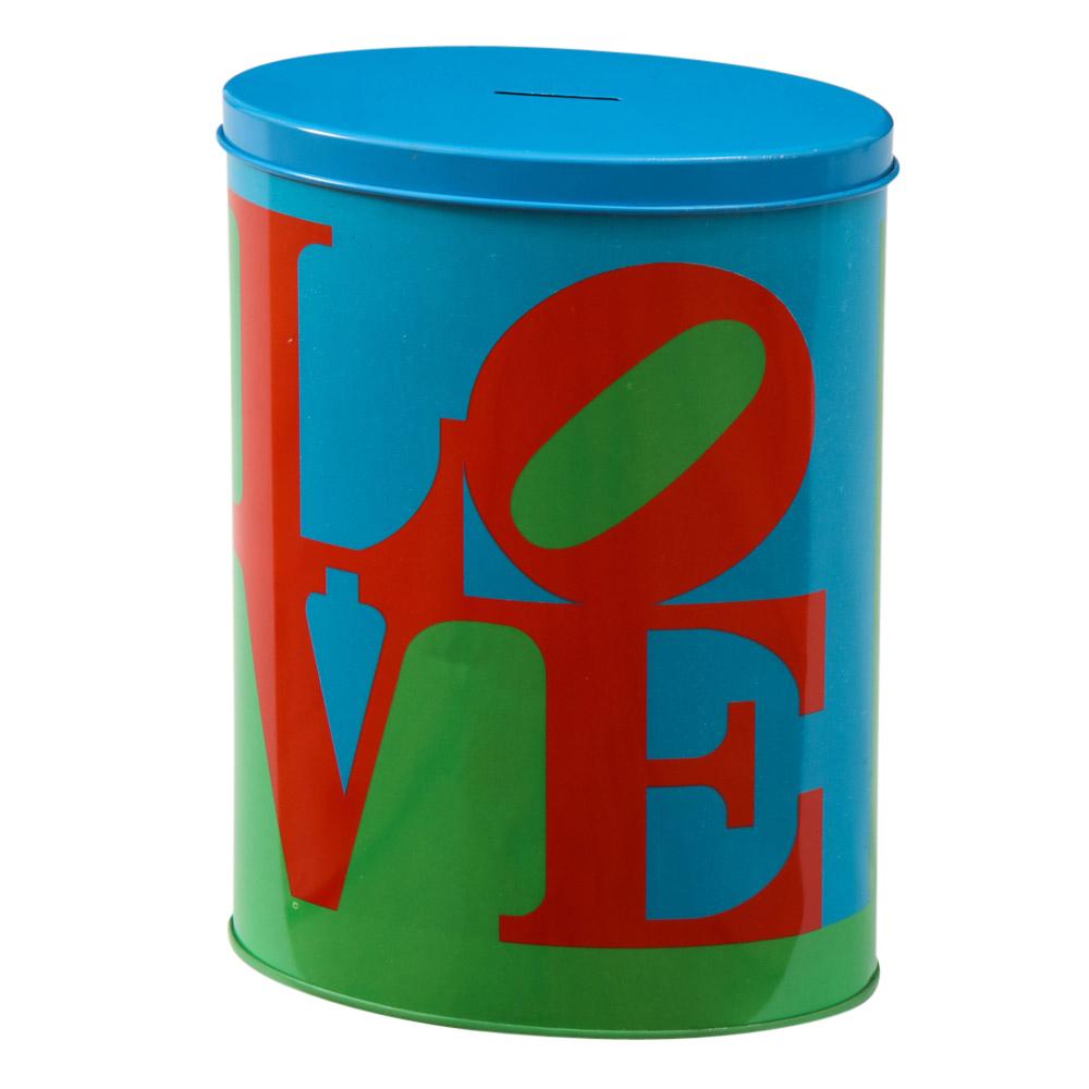 Pop Art Love Coin Bank, After Robert Indiana, Red, Blue, Green.  In Good Condition For Sale In New York, NY