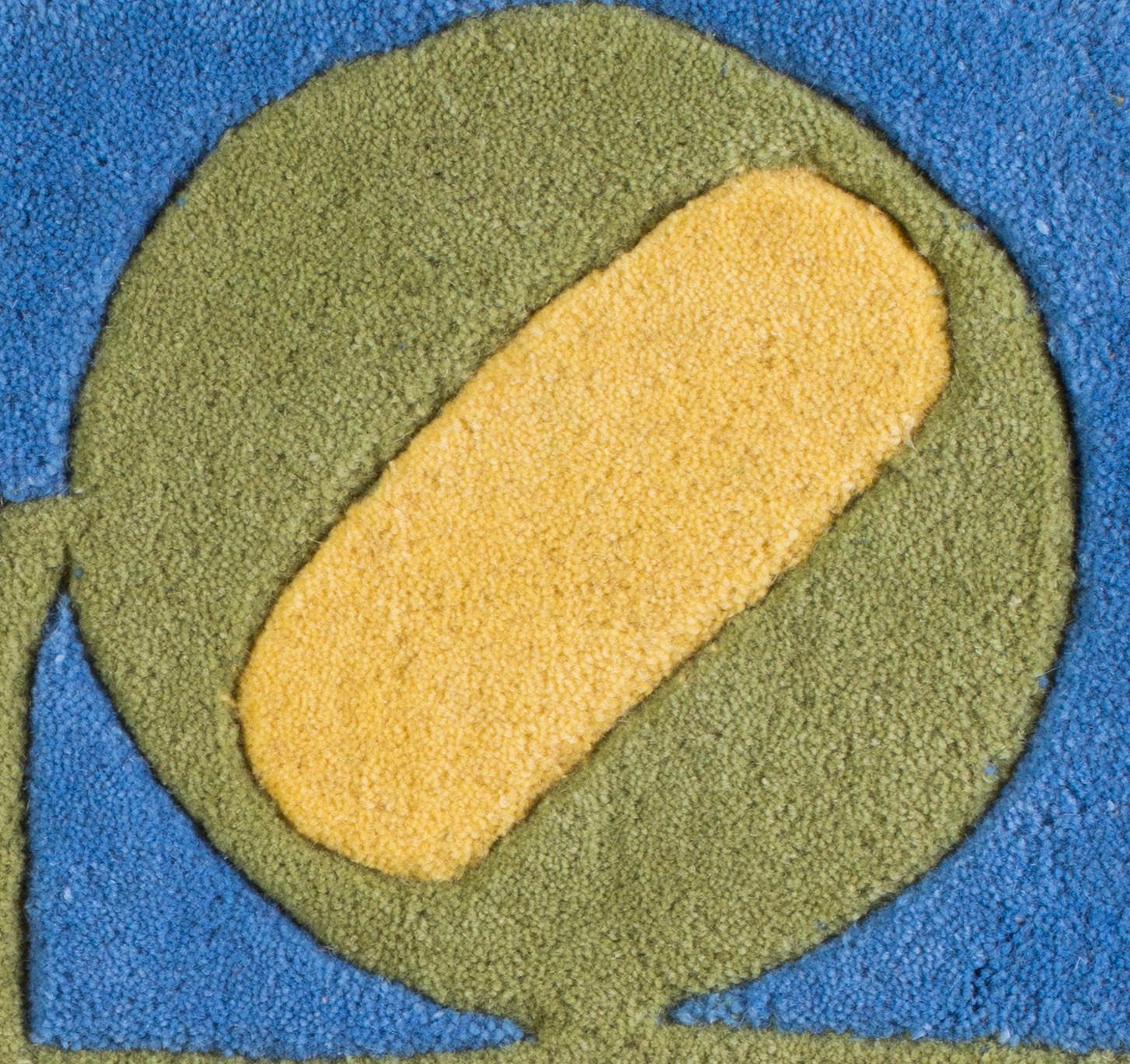Spring, mixed media 'Love' popart piece in green, yellow and blue by Indiana 1