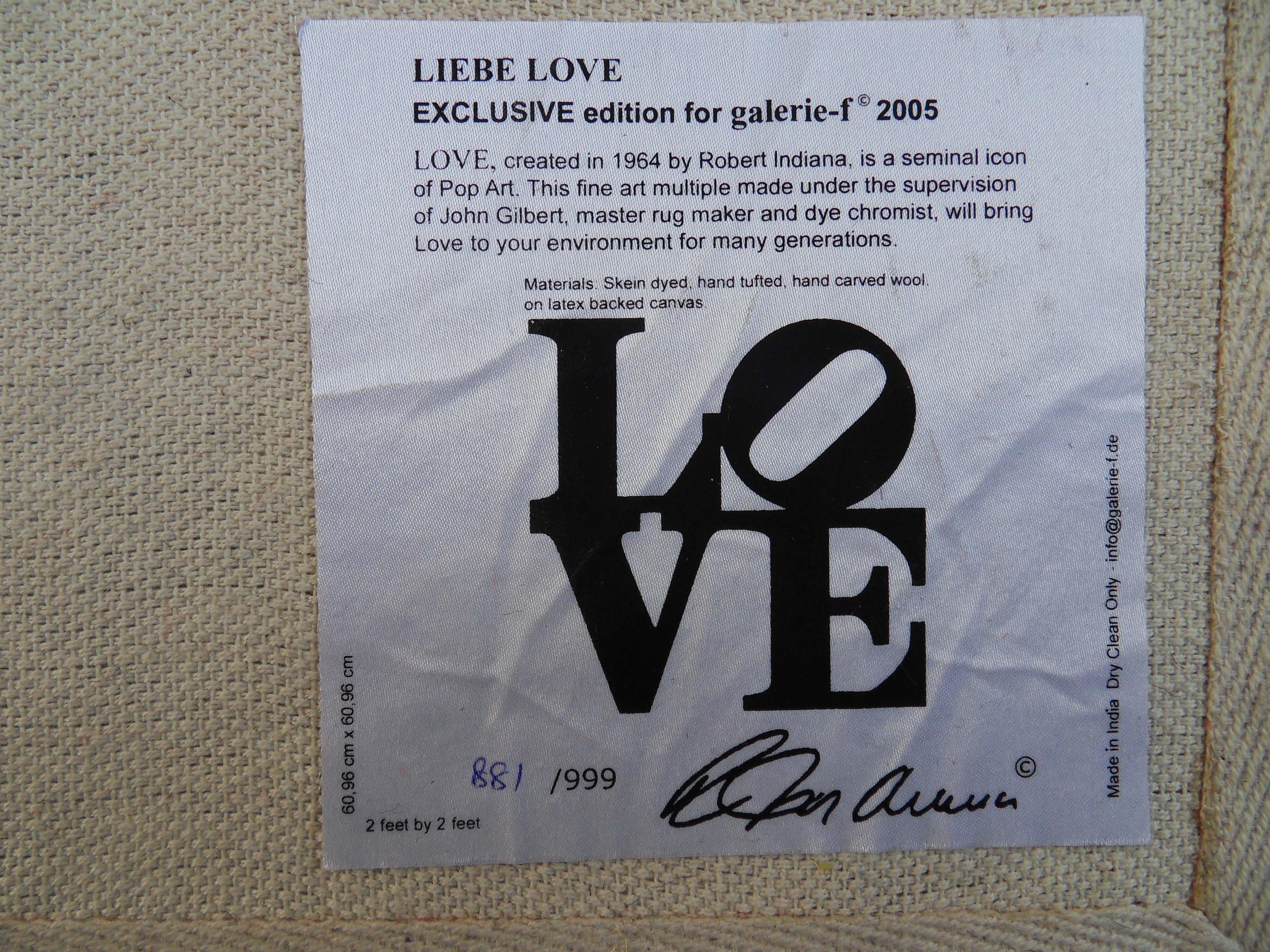 Liebe Love - Art rug - Print by (After) Robert Indiana