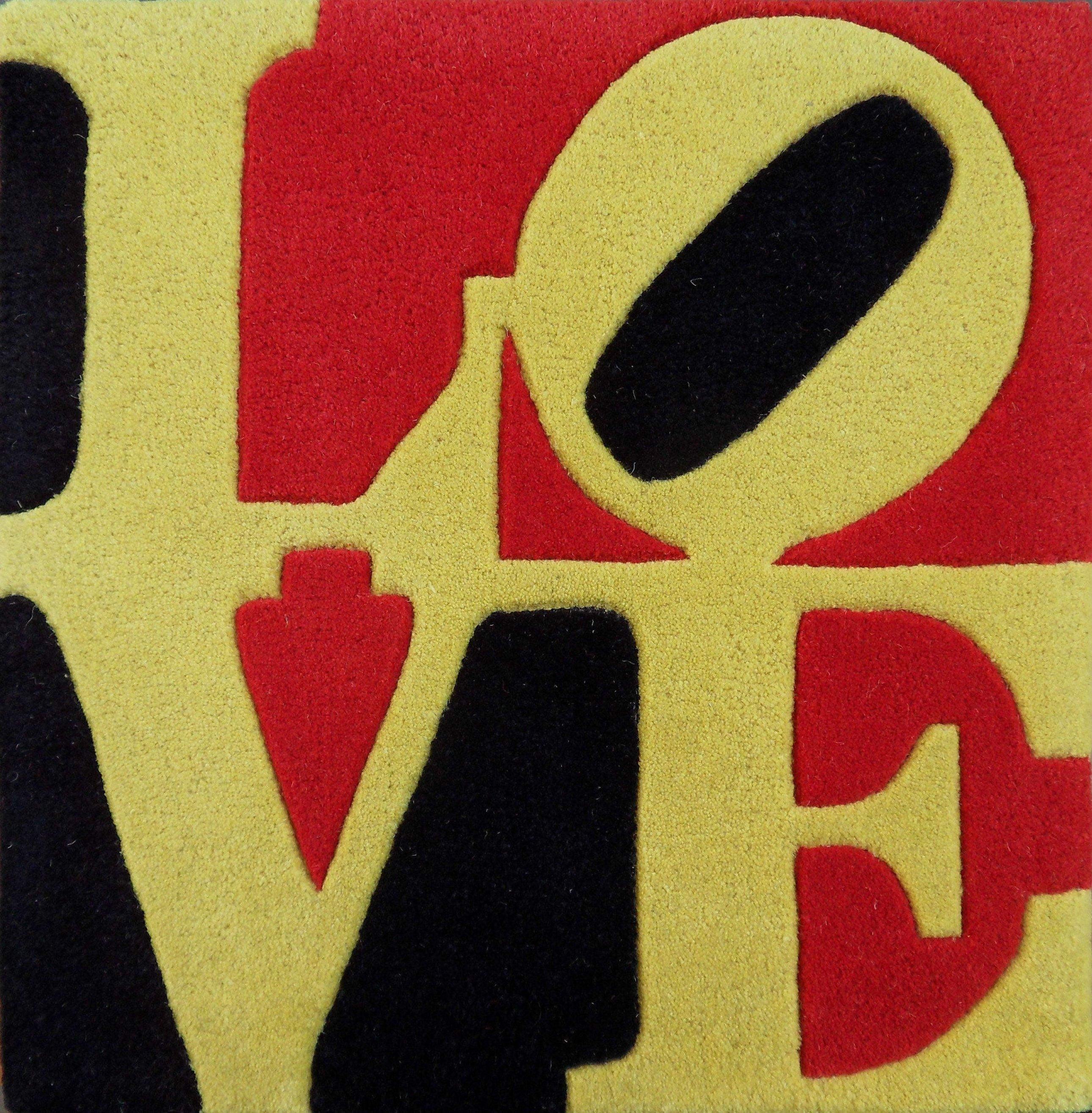 (After) Robert Indiana Abstract Print - Liebe Love - Art rug