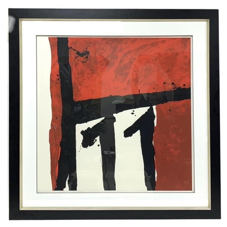 D'après Robert Motherwell (Am. 1915-1991) "Mexican Night" Impression décorative encadrée en vente