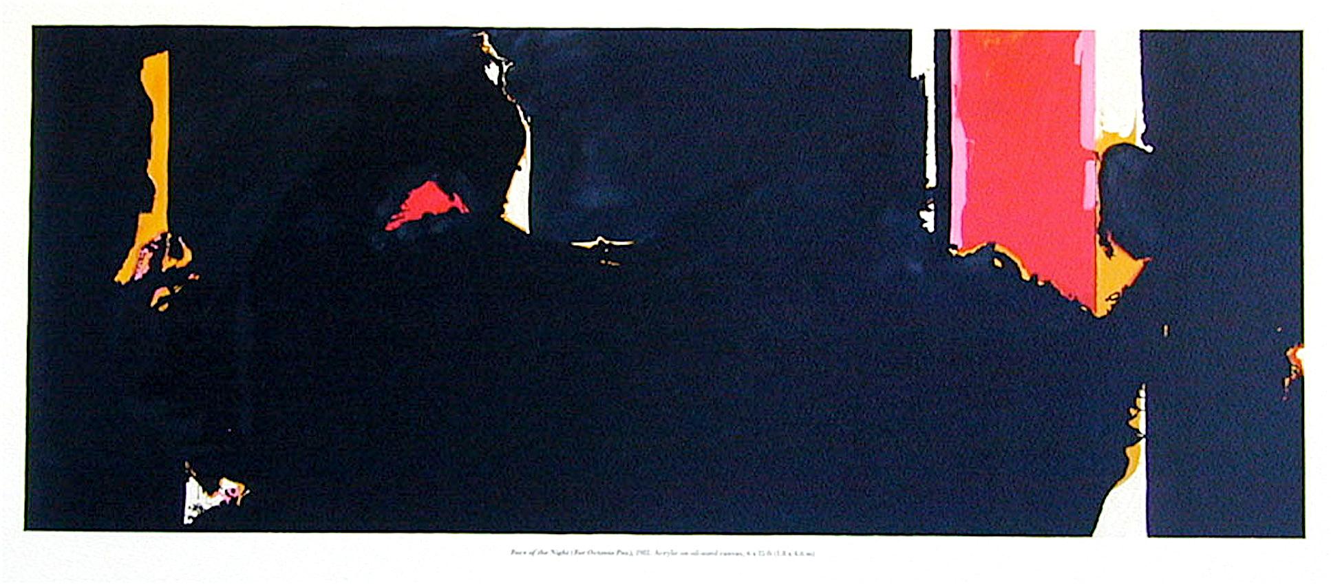 FACE OF THE NIGHT(Octavio Paz)Lithograph Abstract Expressionist, Black Red Gold - Print by (after) Robert Motherwell