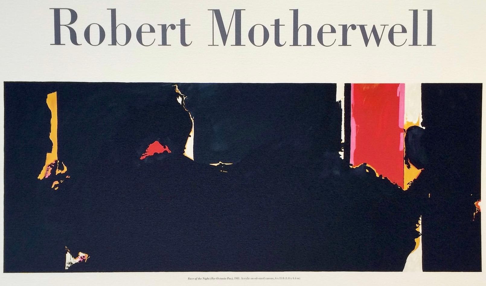 FACE OF THE NIGHT (Octavio Paz)Lithographie sur papier Arches, expressionniste abstraite - Gris Print par (after) Robert Motherwell