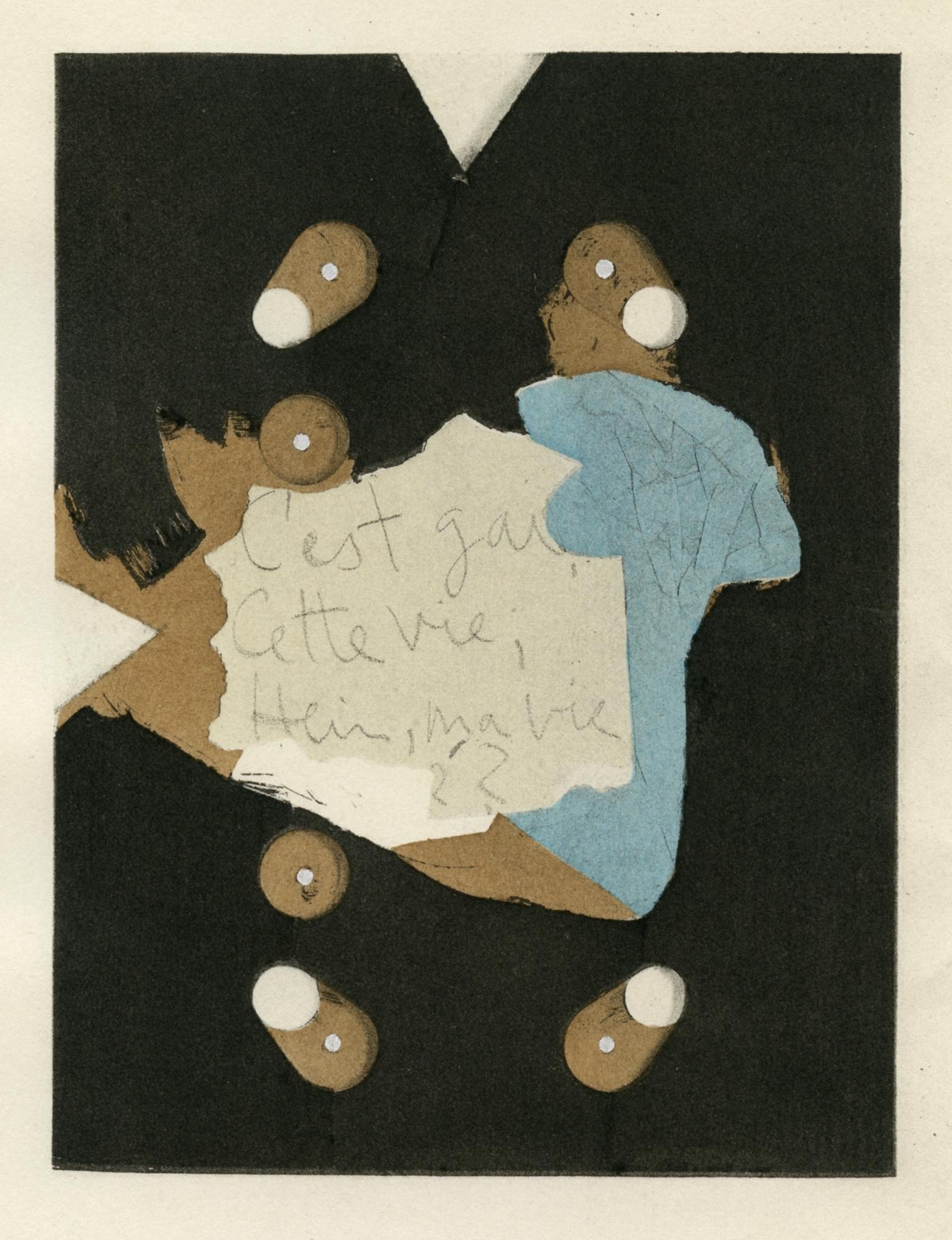 "Hein, Ma Vie?" pochoir - Print by (after) Robert Motherwell