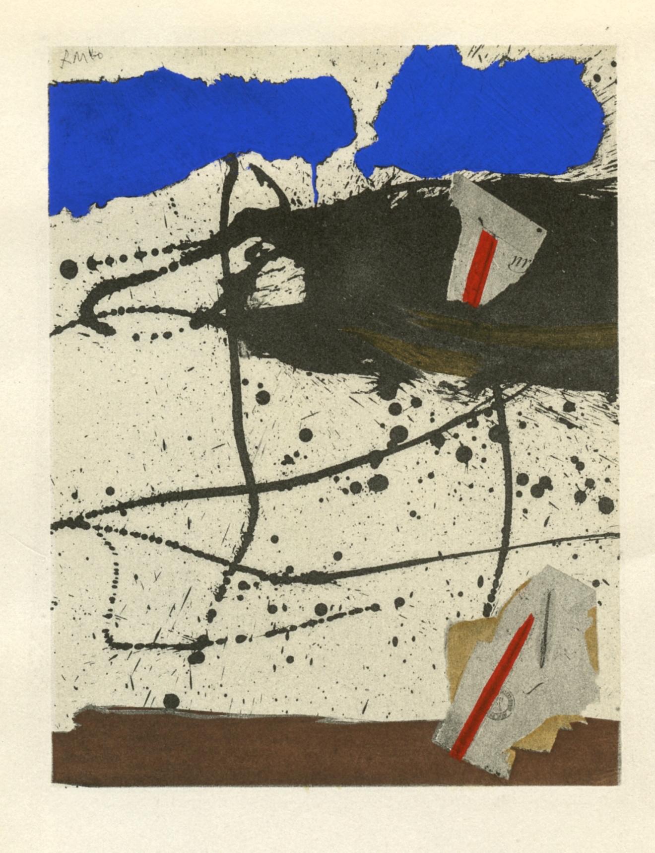 "N R F Collage No. 3" pochoir - Print by (after) Robert Motherwell