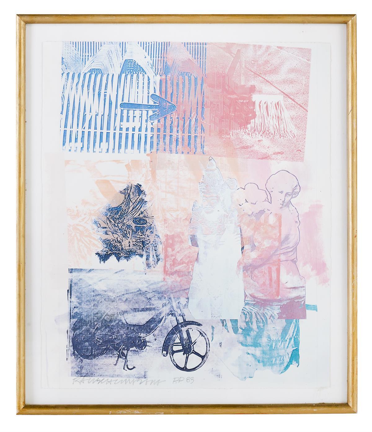 (After) Robert Rauschenberg Abstract Print - "Arrow" (Signed, Dated by Rauschenberg) Framed Modern 20th Century Pop Art Print