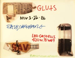 Rauschenberg Gluts at Leo Castelli firmata a mano Pop Art d'epoca