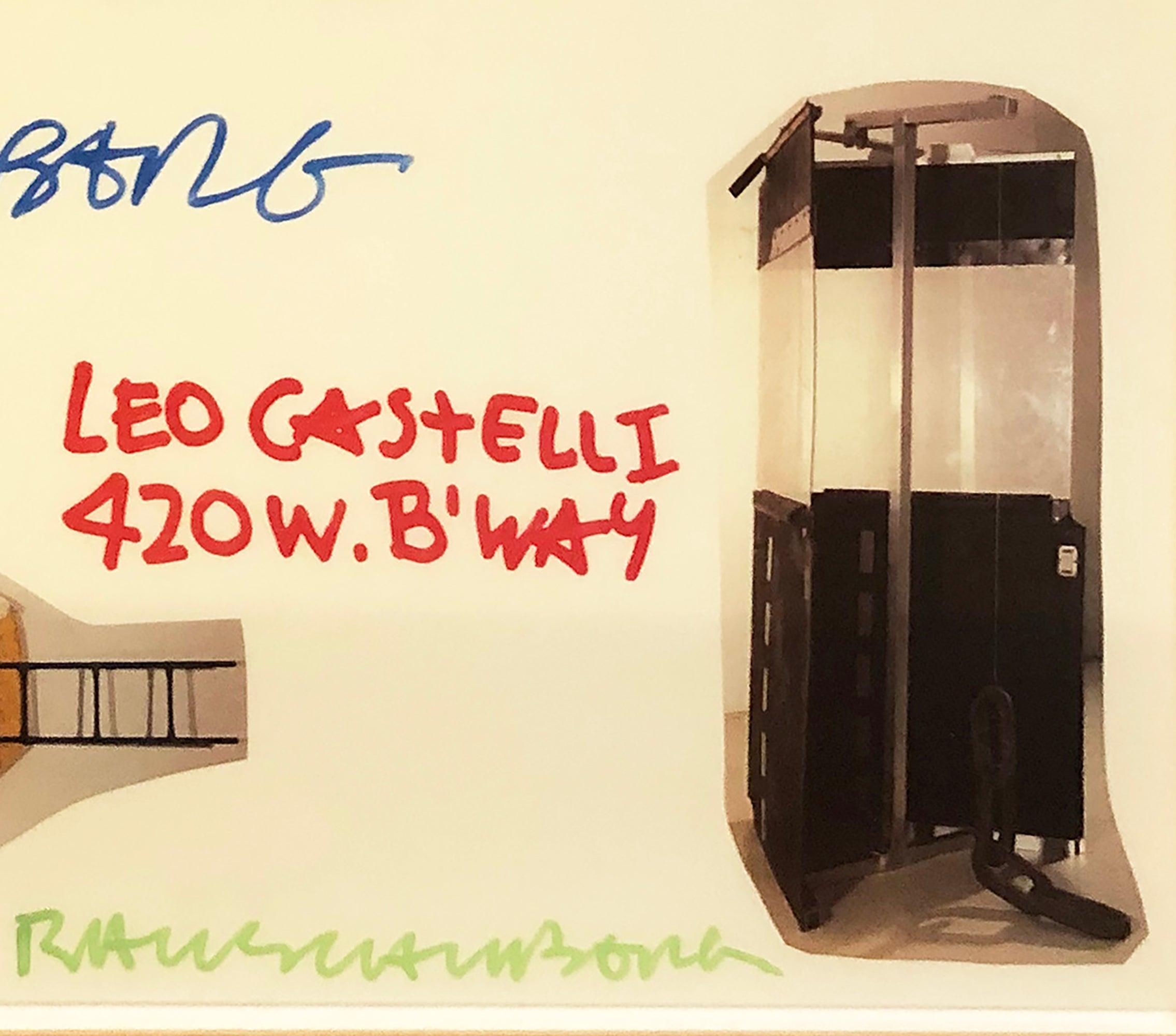 Rauschenberg- Gluts at Leo Castelli- Pop Art Vintage HAND SIGNED - Orange Figurative Print by (After) Robert Rauschenberg