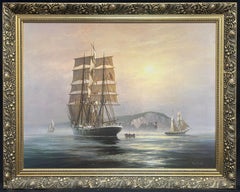 Veliero classico al largo della costa inglese, il Needles