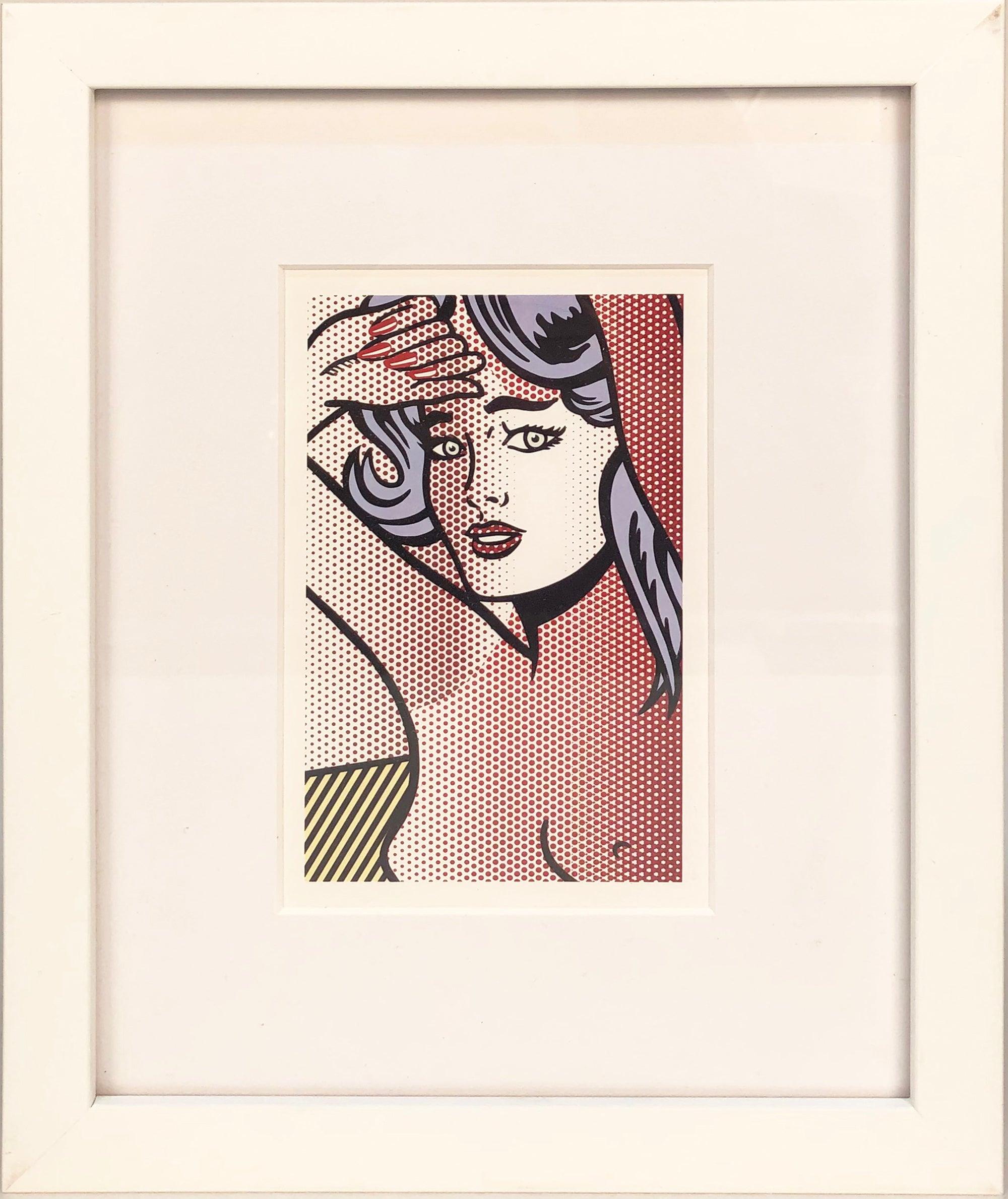 1997 Roy Lichtenstein 'Nude with Blue Hair' Invitation encadrée