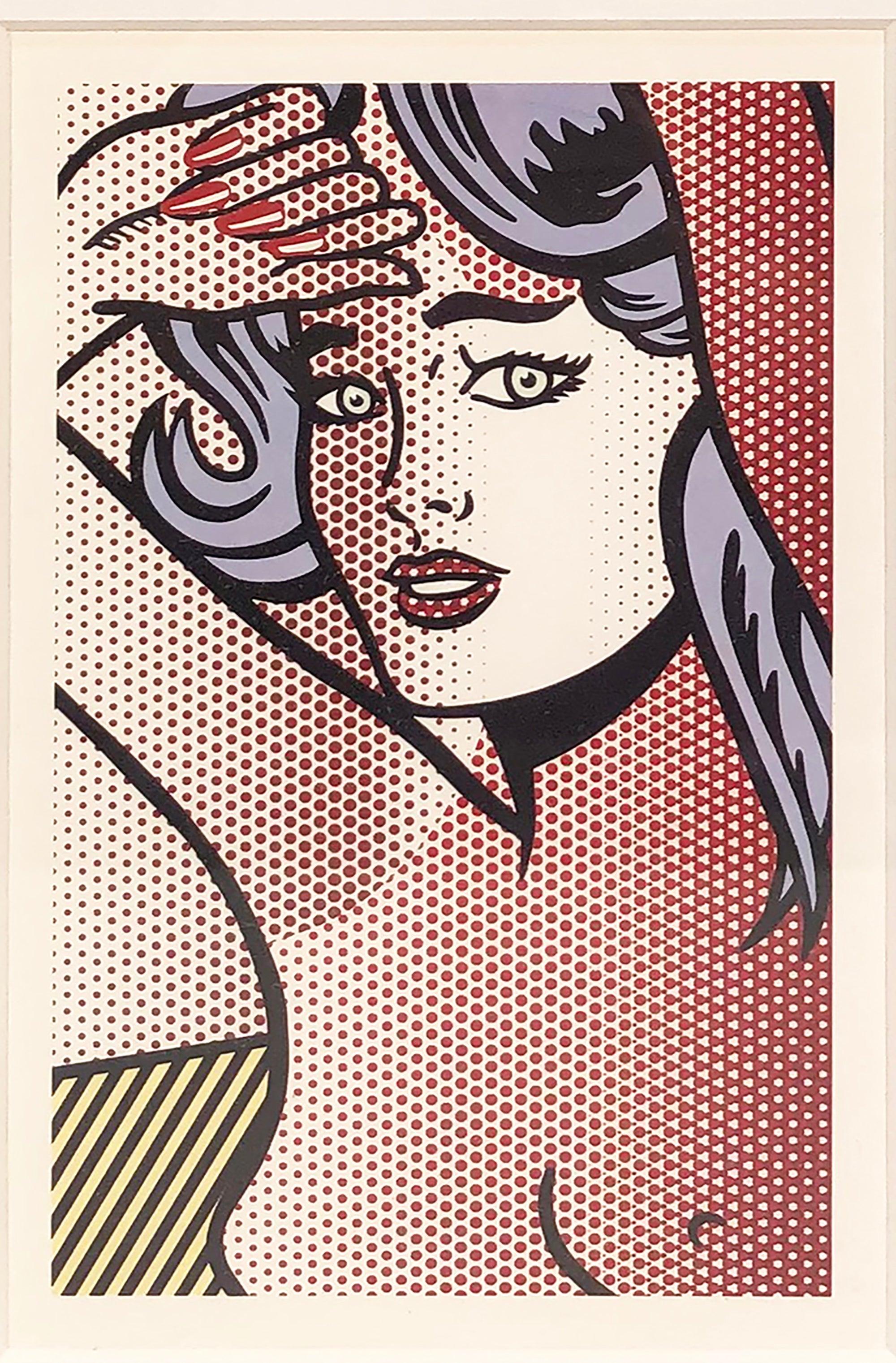 (after) Roy Lichtenstein 'Nudo con capelli blu' Invito-1997- Incorniciato in vendita 1