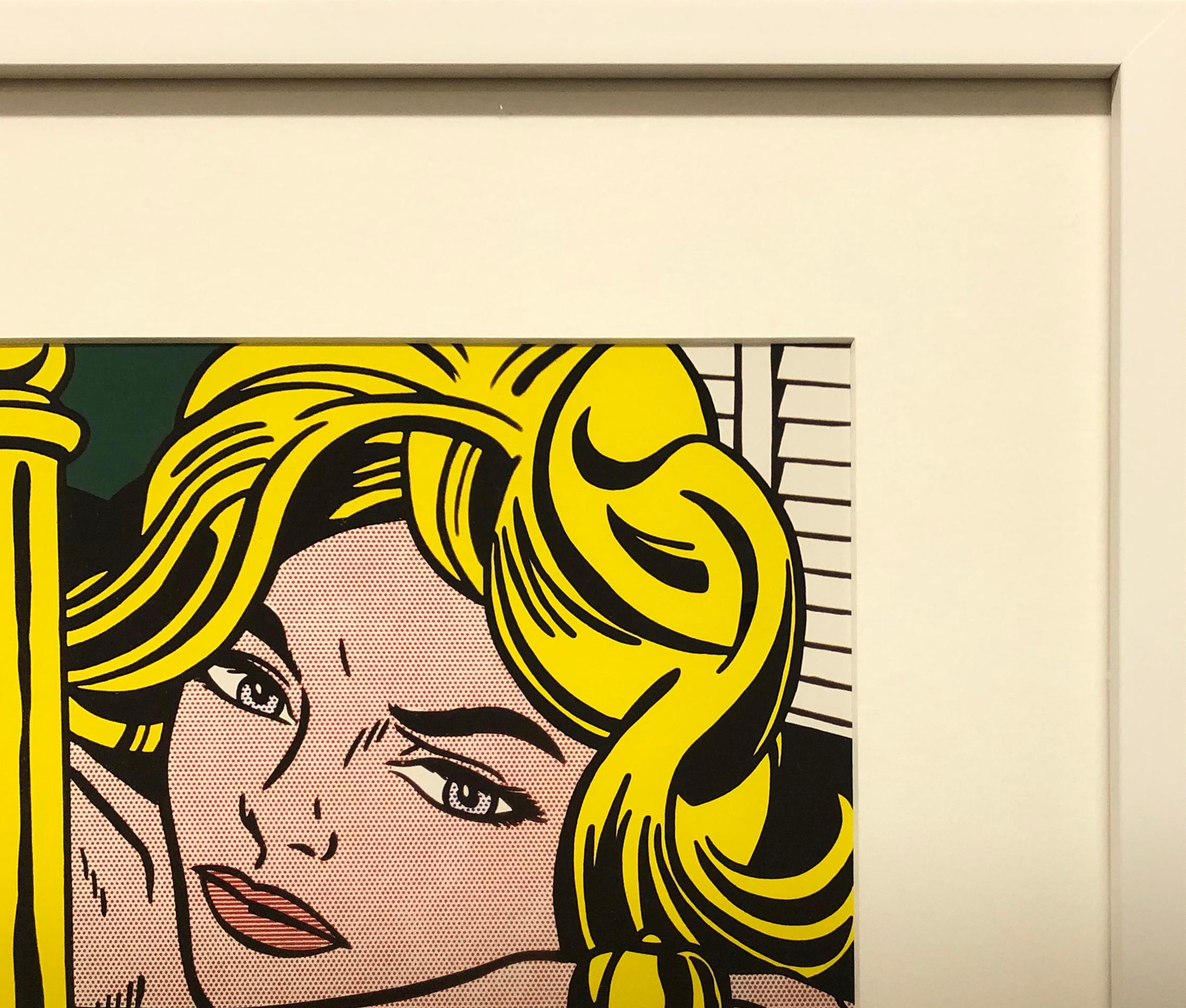 Blonde Waiting - Beige Portrait Print by (after) Roy Lichtenstein