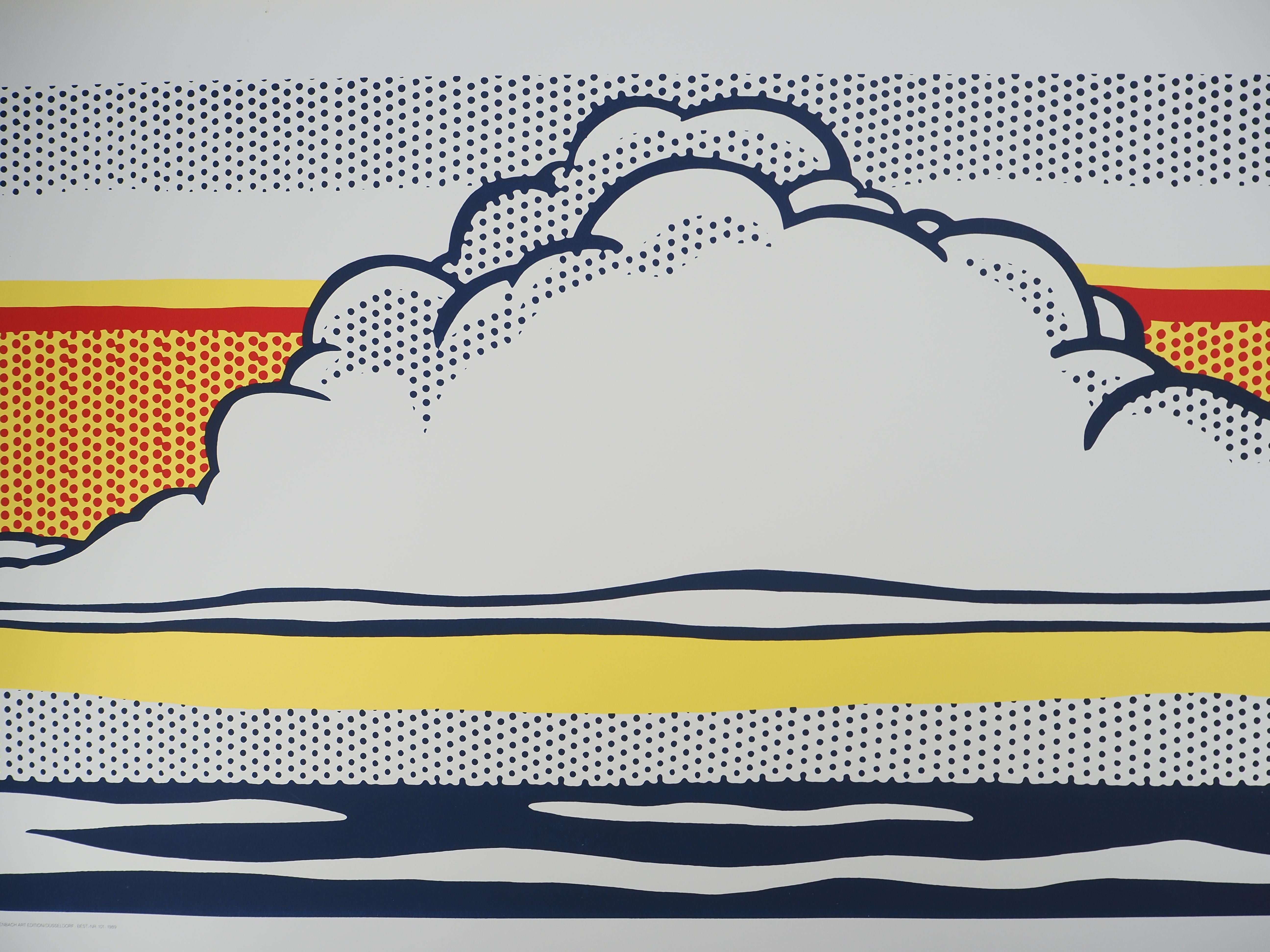 Nuvola e mare - Serigrafia #Ludwig 1989 - Figurative Print Beige di (after) Roy Lichtenstein