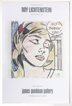 Vintage No Thank You, Framed Pop Art Exhibition Poster after Roy Lichtenstein