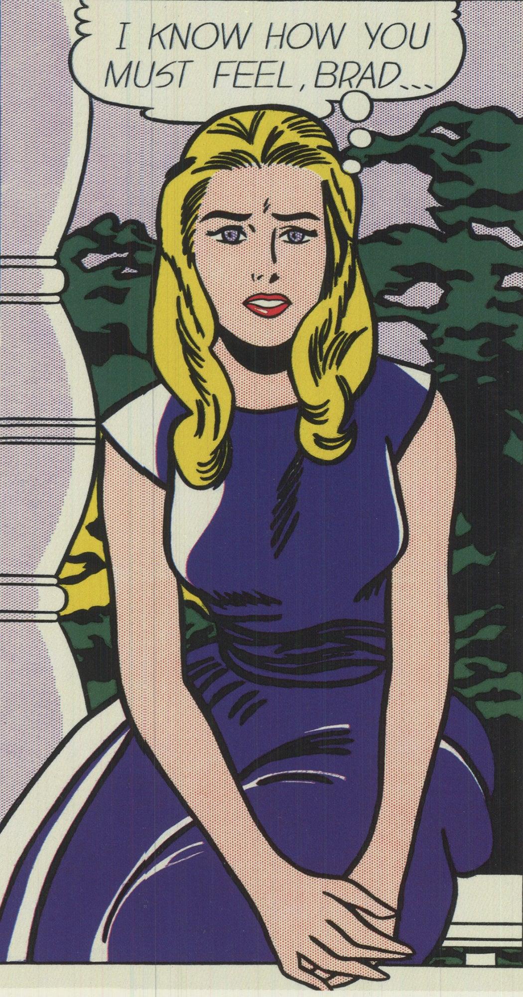 I Know...Brad - Gray Portrait Print by (after) Roy Lichtenstein
