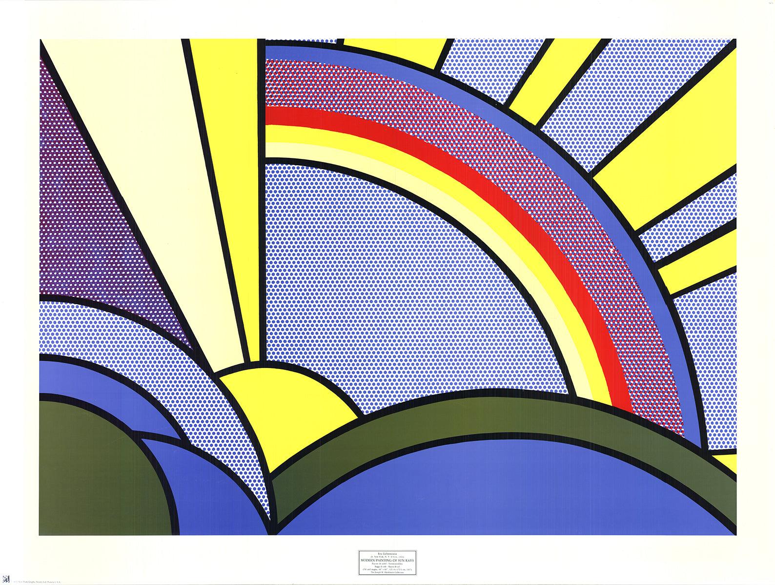 Pintura moderna de rayos de sol