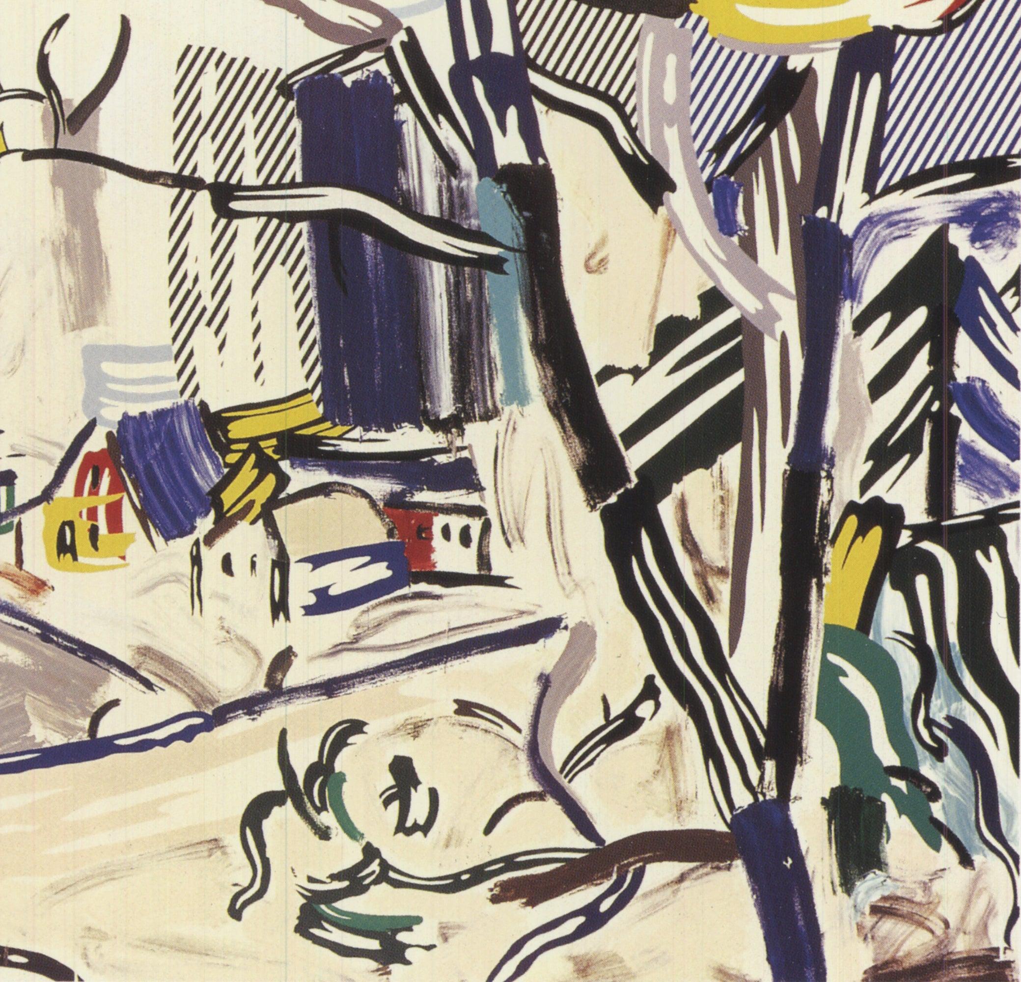 Roy Lichtenstein Villaggio di montagna Pop Art Vintage - Landscape Print Grigio di (after) Roy Lichtenstein