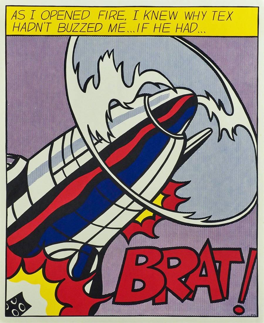 Roy Lichtenstein As I Opened Fire, set of 3 Lithographic Posters: 
An authorized reproduction of Roy Lichtenstein's painting entitled 