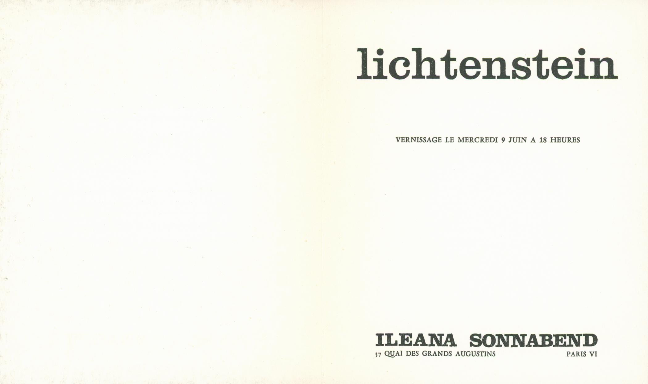 Announcement des compositions de Roy Lichtenstein 1965 (Sonnabend) - Pop Art Photograph par (after) Roy Lichtenstein