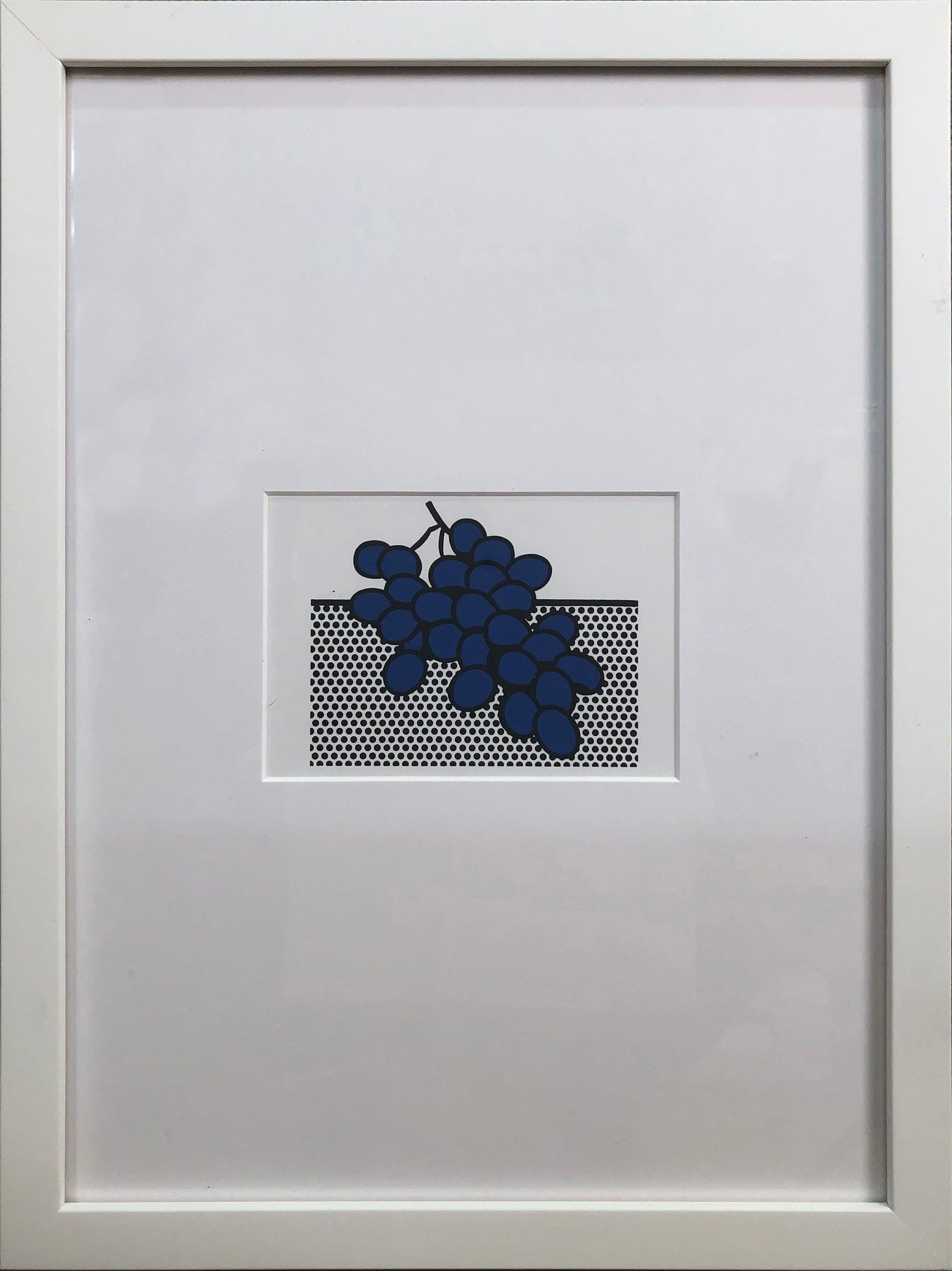 Still-Life Print de (after) Roy Lichtenstein - Invitación "Uvas azules" de Roy Lichtenstein  1972 FRAMADO